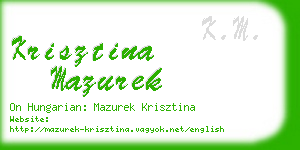 krisztina mazurek business card